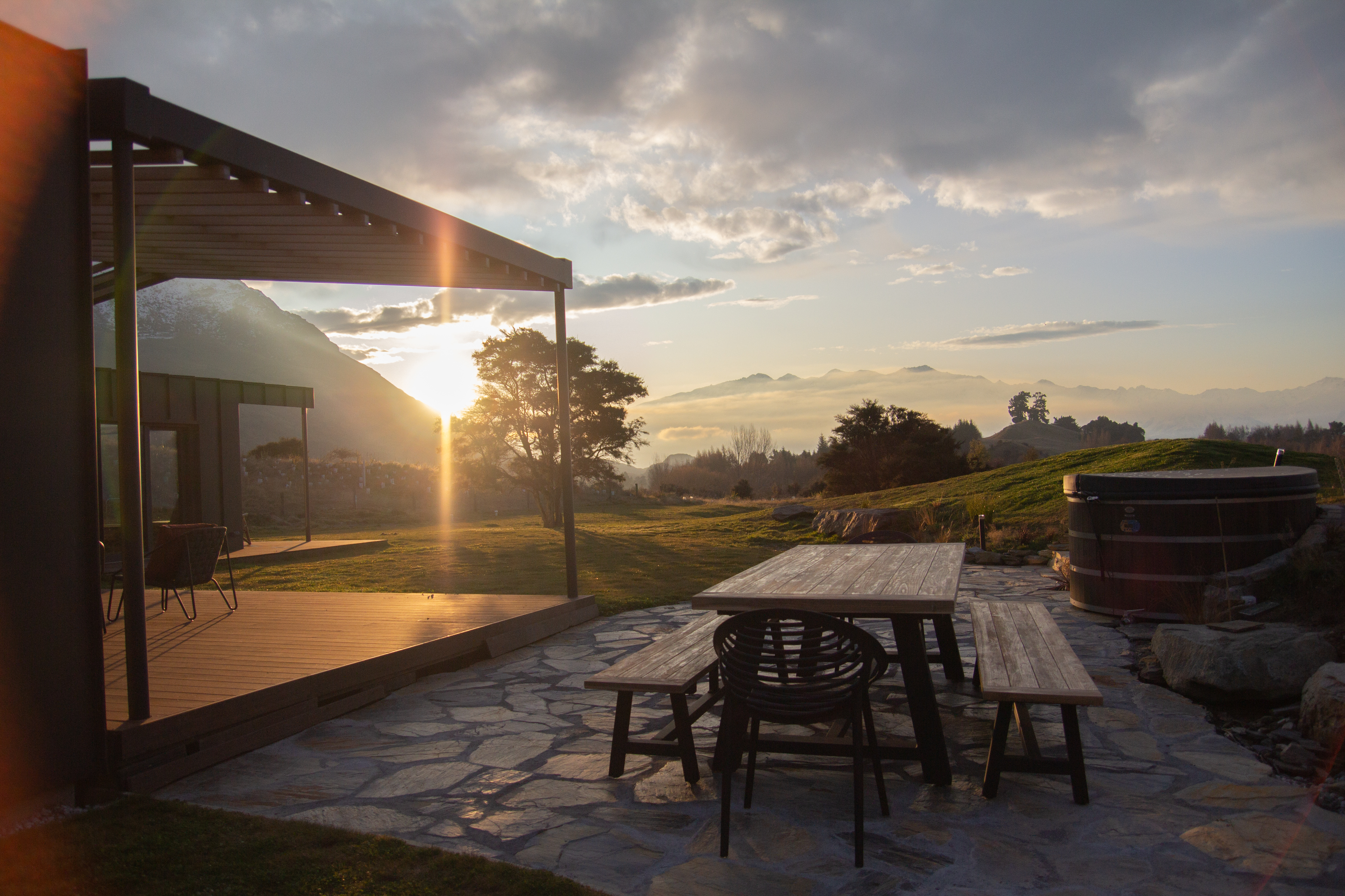 Sunset patio view