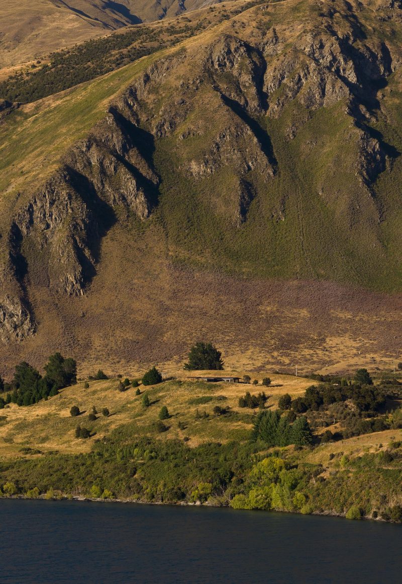Roys Peak Farmhouse — aerial view